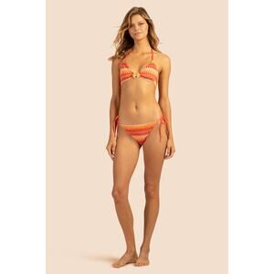 Trina Turk Sunray Crochet Orange Two Piece Halter Tie Bikini Swimsuit Set